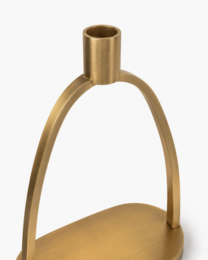 Briarstone Brass Arch Candle Holder Set