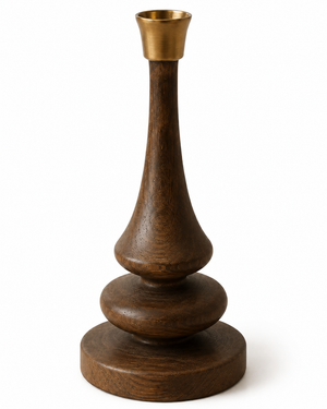Briarstone Espresso Wood Candle Holder Set