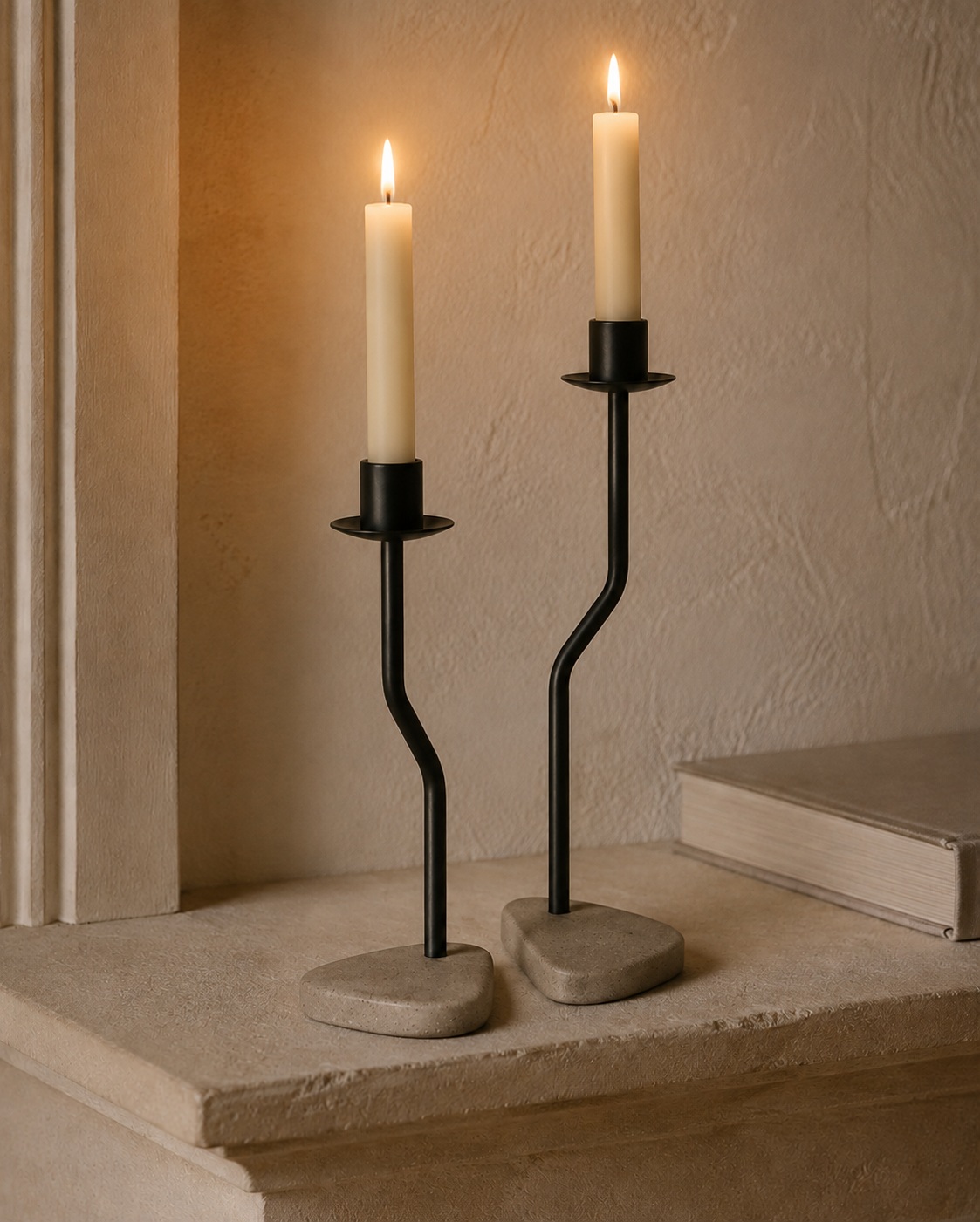 Briarstone Stone Base Candle Holder Set