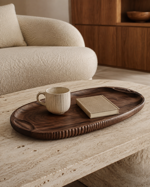 Briarstone Carved Walnut Tray