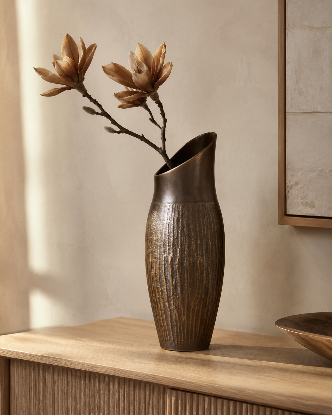 Briarstone Aged Bronze Fold Vase