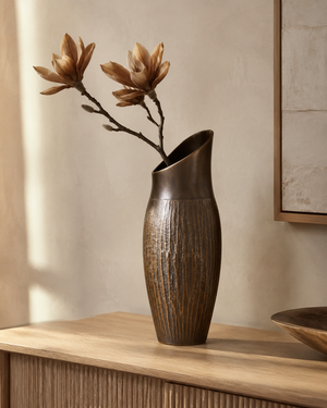 Briarstone Aged Bronze Fold Vase
