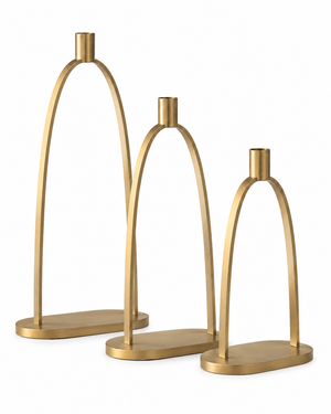 Briarstone Brass Arch Candle Holder Set