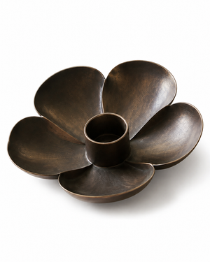 Briarstone Bronze Petal Candle Holder Set